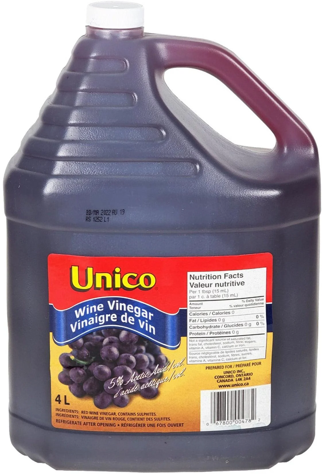 Unico - Vinegar - Red Wine — Each (4 L)