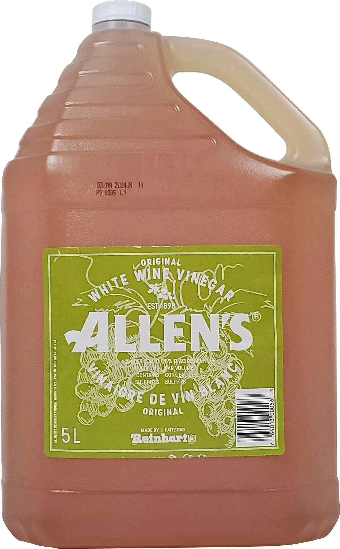 Reinhart - Allen's White Wine Vinegar - 5L — Case (2 x 5 L)