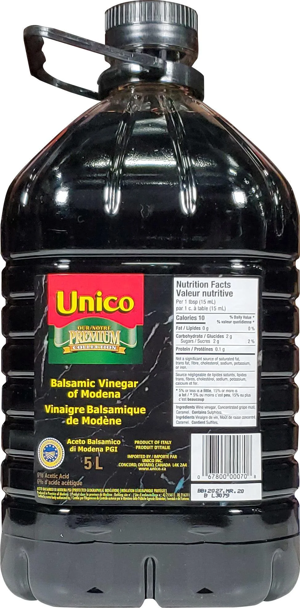 Unico - Balsamic Vinegar of Modena — Case (2 x 5 L)