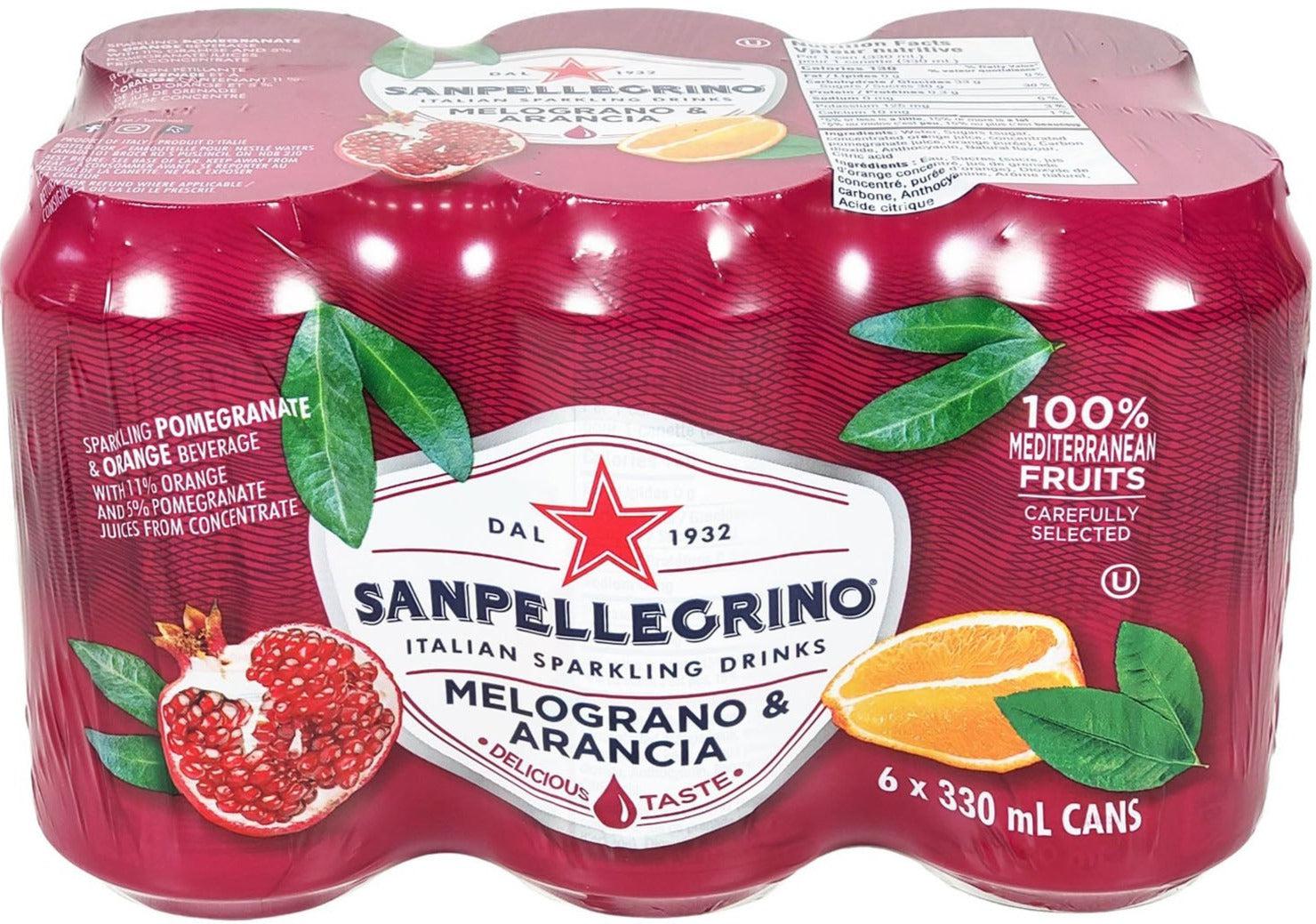 San Pellegrino - Melograno & Arancia - Cans — Case (4 x 6 x 330 ML)