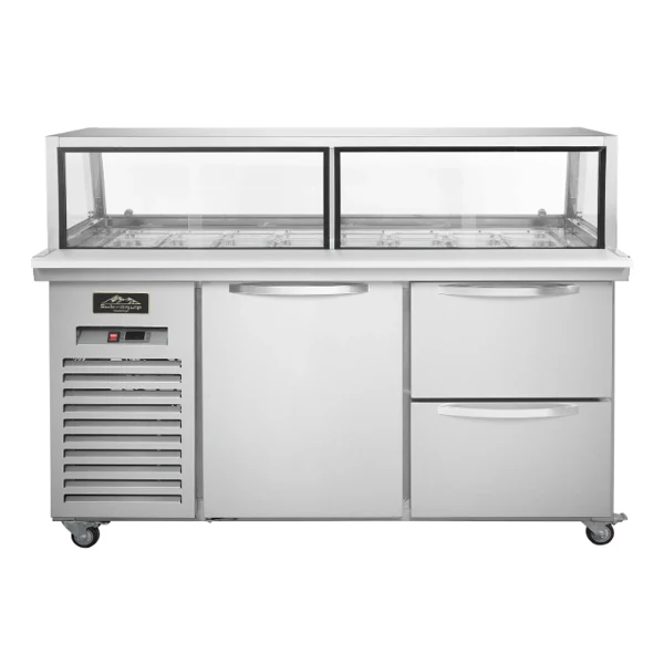Sub Equip - Salad Prep Table With Sneeze Guard And Drawers 72"
