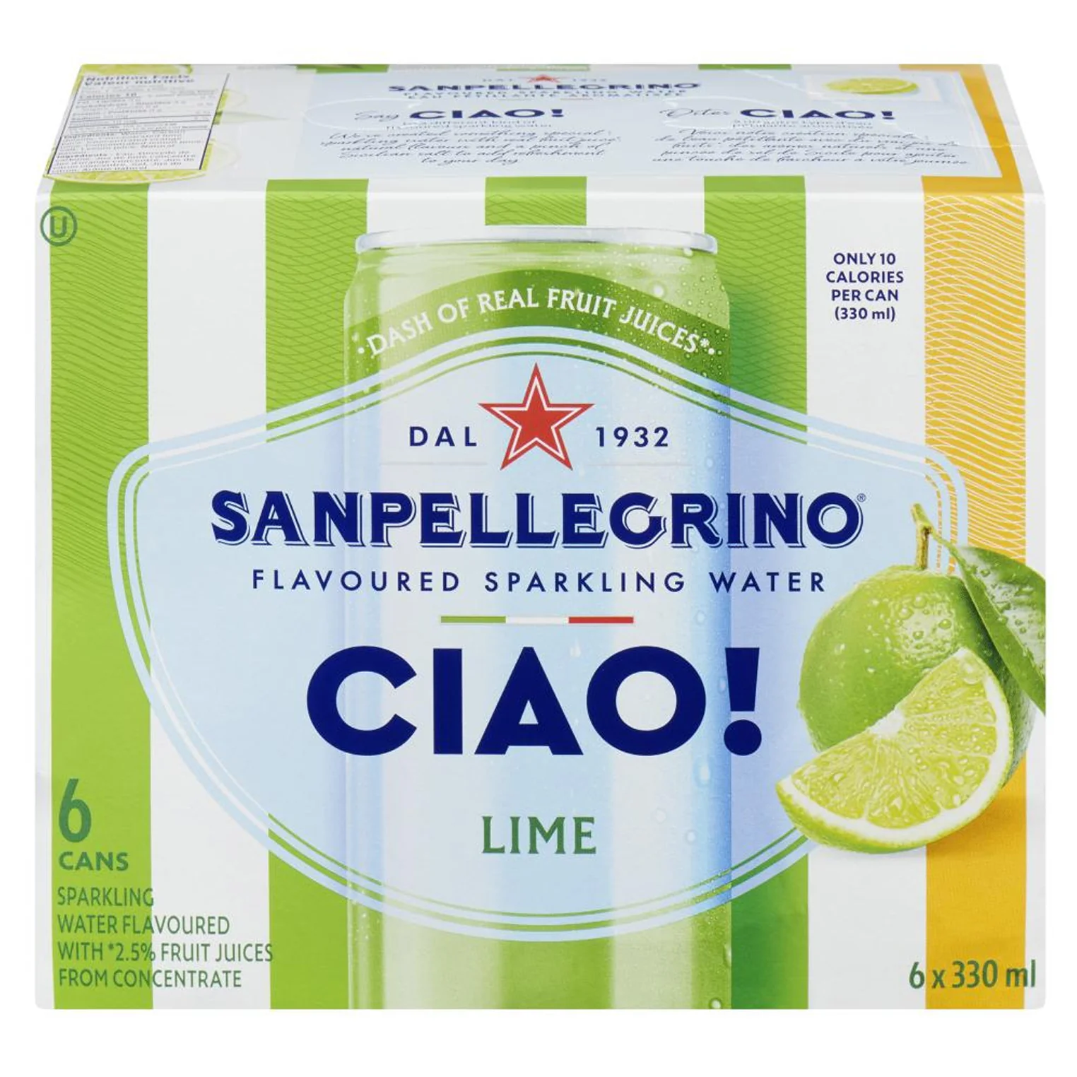 San Pellegrino - Ciao Cans Lime 6x330 ML