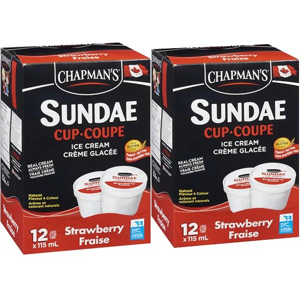 Chapmans - Strawberry Small Cups 24x115 ML
