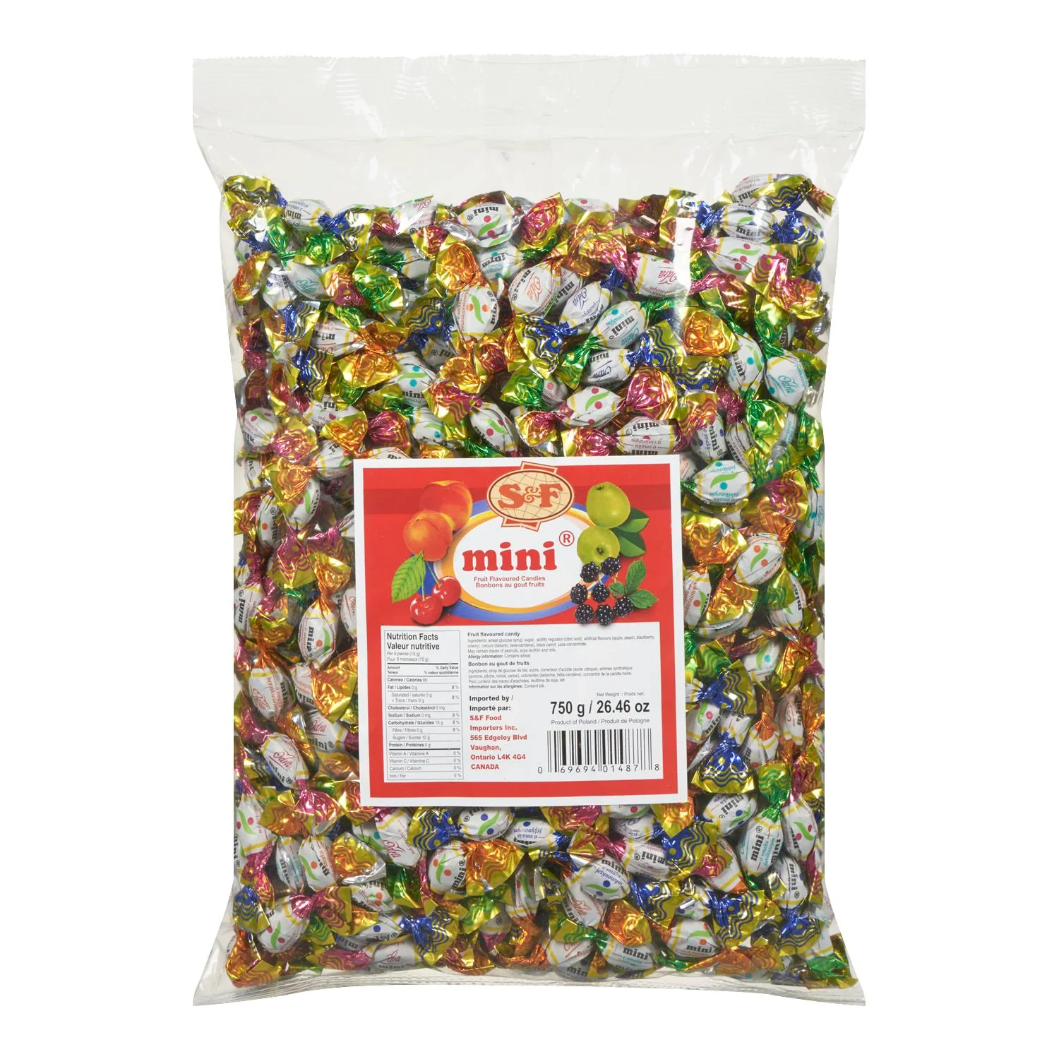 S&F - Mini Fruit Flav Candies 750GR