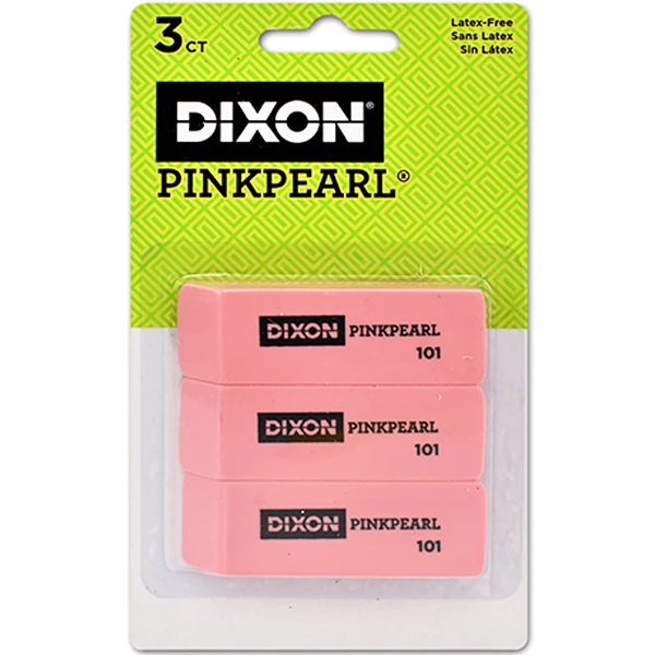 Dixon - Pink Pearl Erasers 3EA