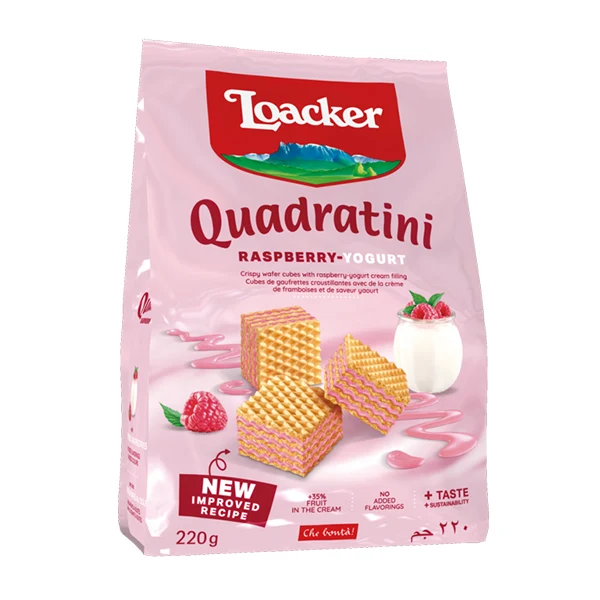 Loacker - Quadratini Raspberry Yogurt 220GR
