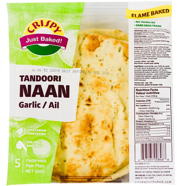 Crispy - Naan Garlic 5PK 500GR