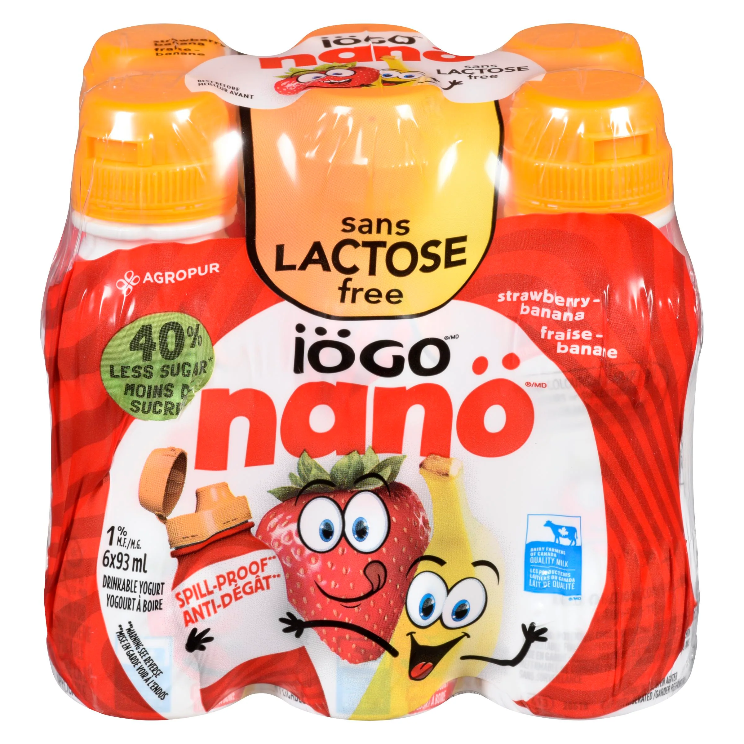 Iogo - Nano Lactose Free Strawberry Banana 6x93 ML