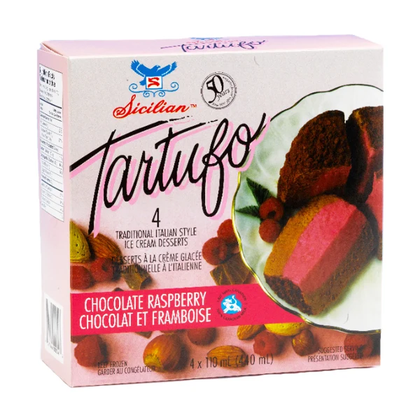 Sicilian Ice Cream - Chocolate Raspberry Tartufo 4EA