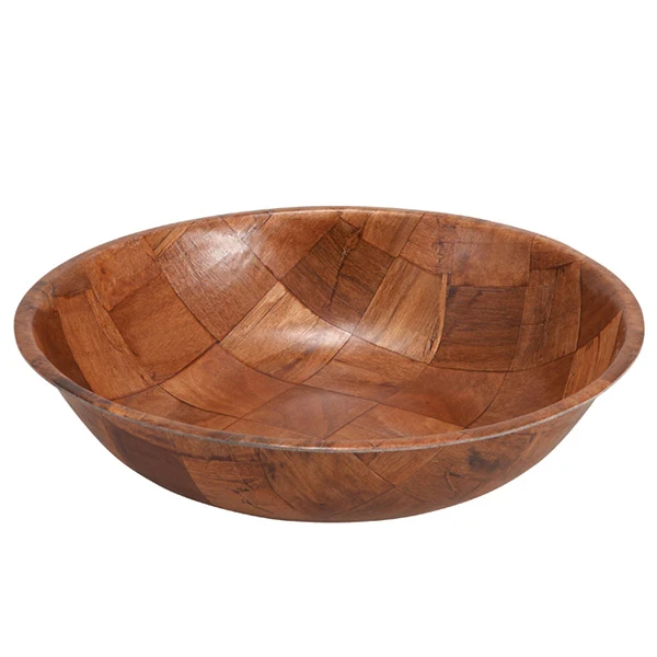 Winco - 10" Woven Wooden Salad Bowl 1EA