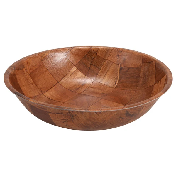 Winco - 12in Woven Wood Salad Bowl 1EA