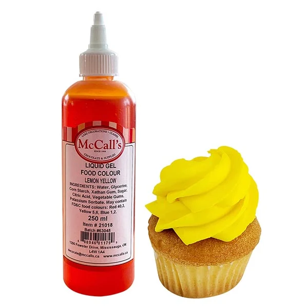 Mccalls - Liquid Gel Food Colour Lemon Yellow 250ML