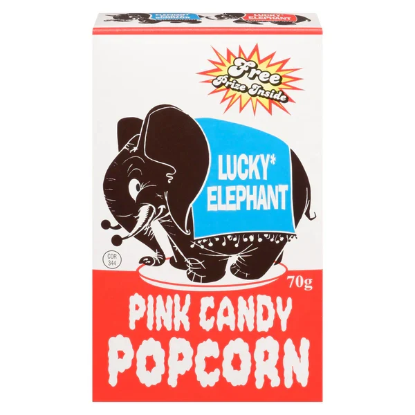Poppa Corn - Lucky Elephant Pink Candy Popcorn 12x70 GR