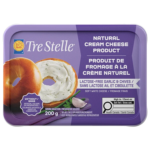 Tre Stelle - Garlic/Chives Cream Cheese Lactose Free 10x200 GR