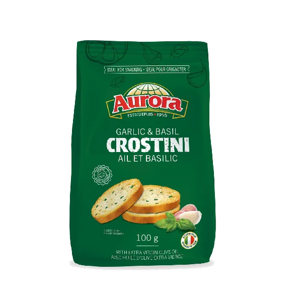 Aurora - Crostini Garlic And Basil 10x100 GR