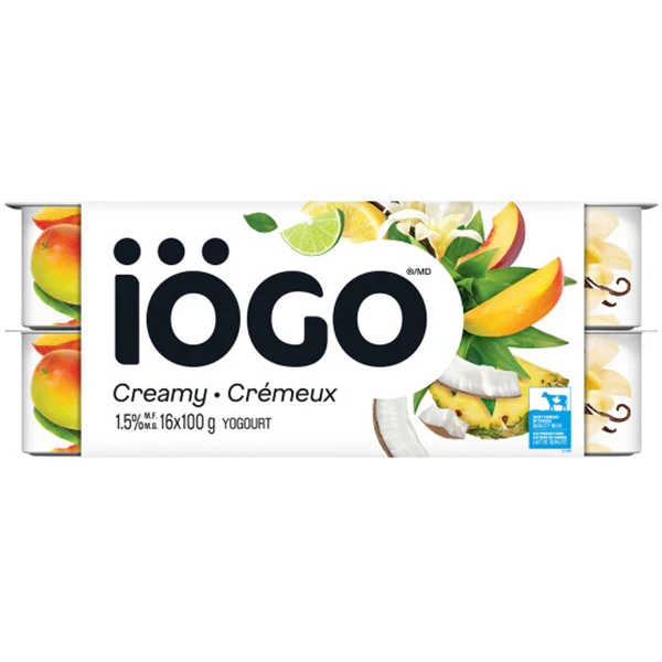 Iogo - Pineapple-Coconut-Banana, Vanilla, Lemon Lime, Peach Mango 3x16x100 GR
