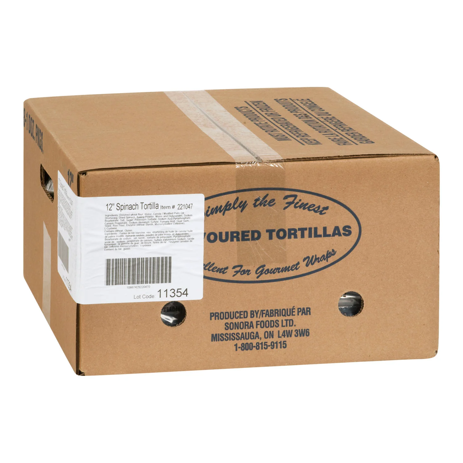 Sonora - 12in Tortilla Spinach 96EA