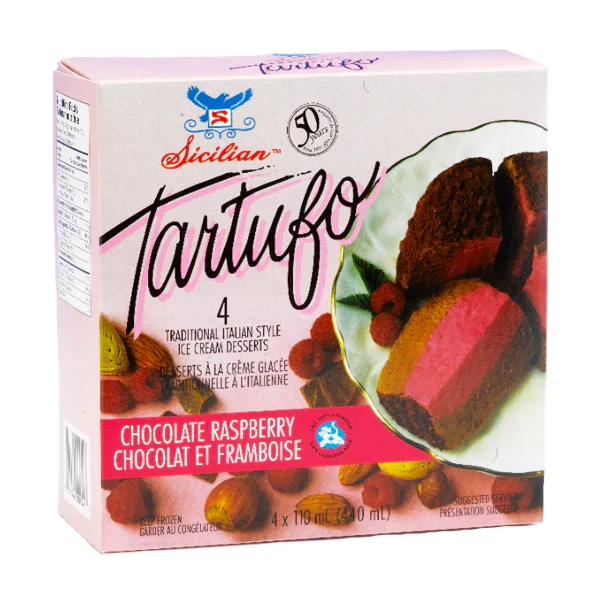 Sicilian Ice Cream - Chocoalate Raspberry Tartufo 12X4EA