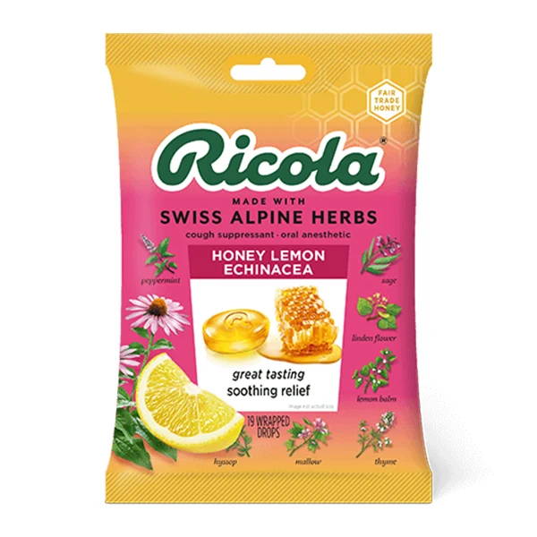 Ricola - Honey Lemon With Echinacea Bag 8x75 GR