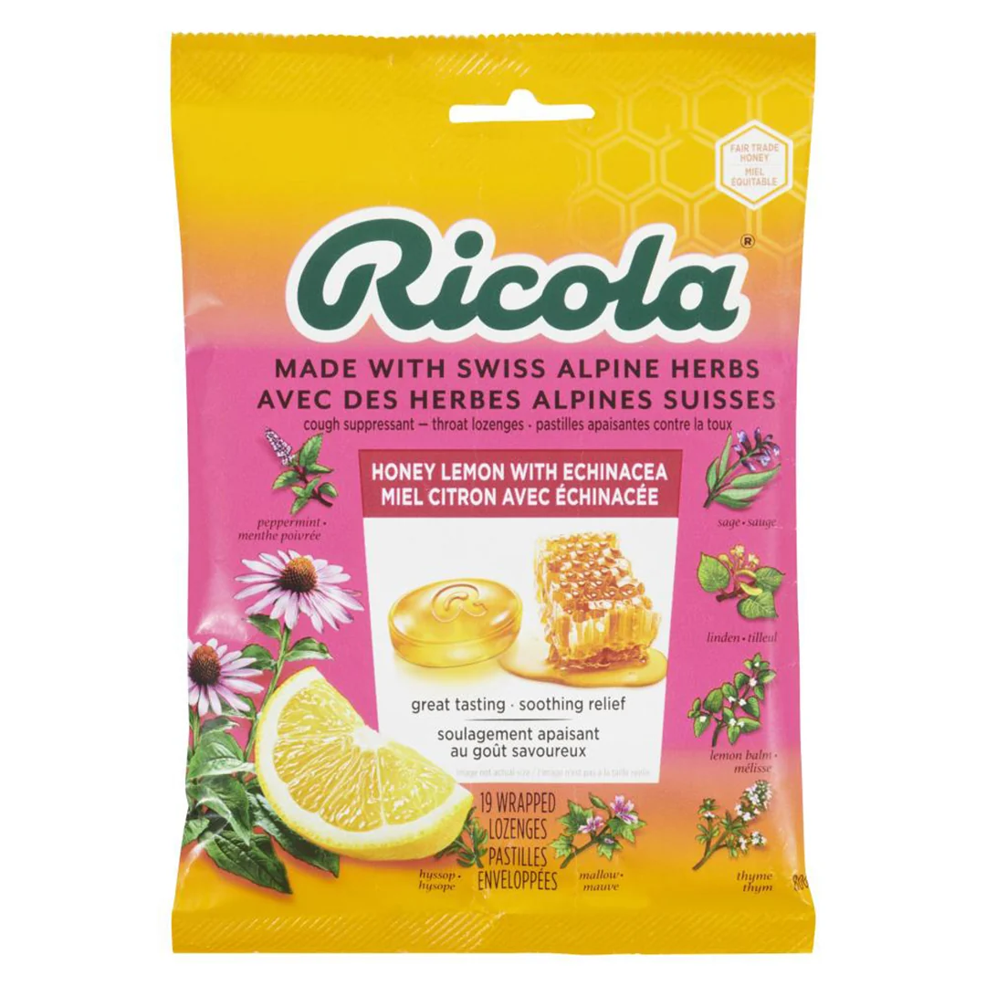Ricola - Honey Lemon With Echinacea Bag 6x8x75 GR