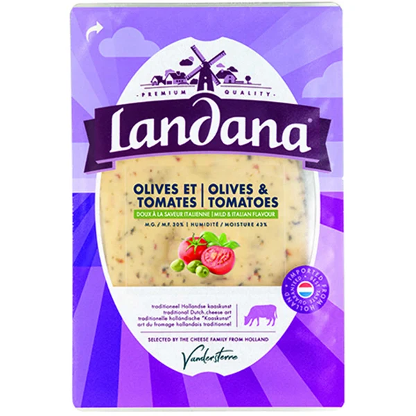 Landana - Olive And Tomato Cheese Slices 150GR