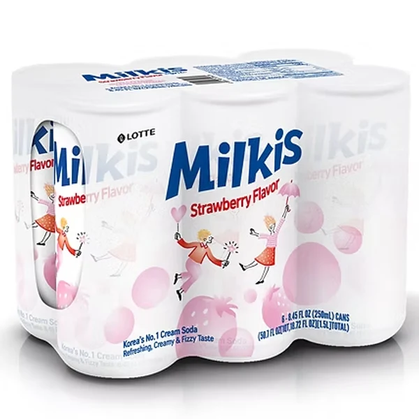 Lotte - Milkis Strawberry Milk Drink 6x250 ML