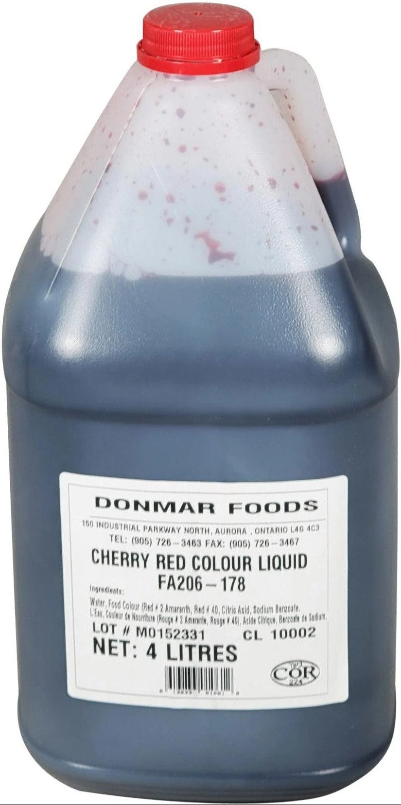 Donmar Liquid Food Colour - Cherry Red — Case (4 x 4 L)