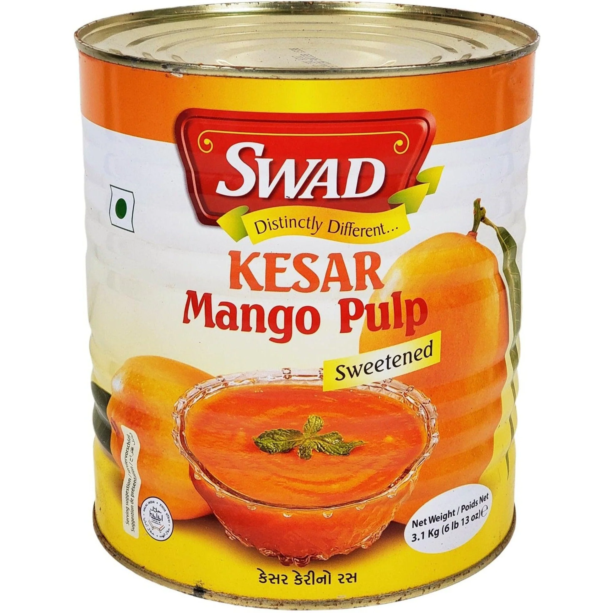Swad - Kesar - Mango Pulp - Bulk — Case (6 x 3.14 KG)