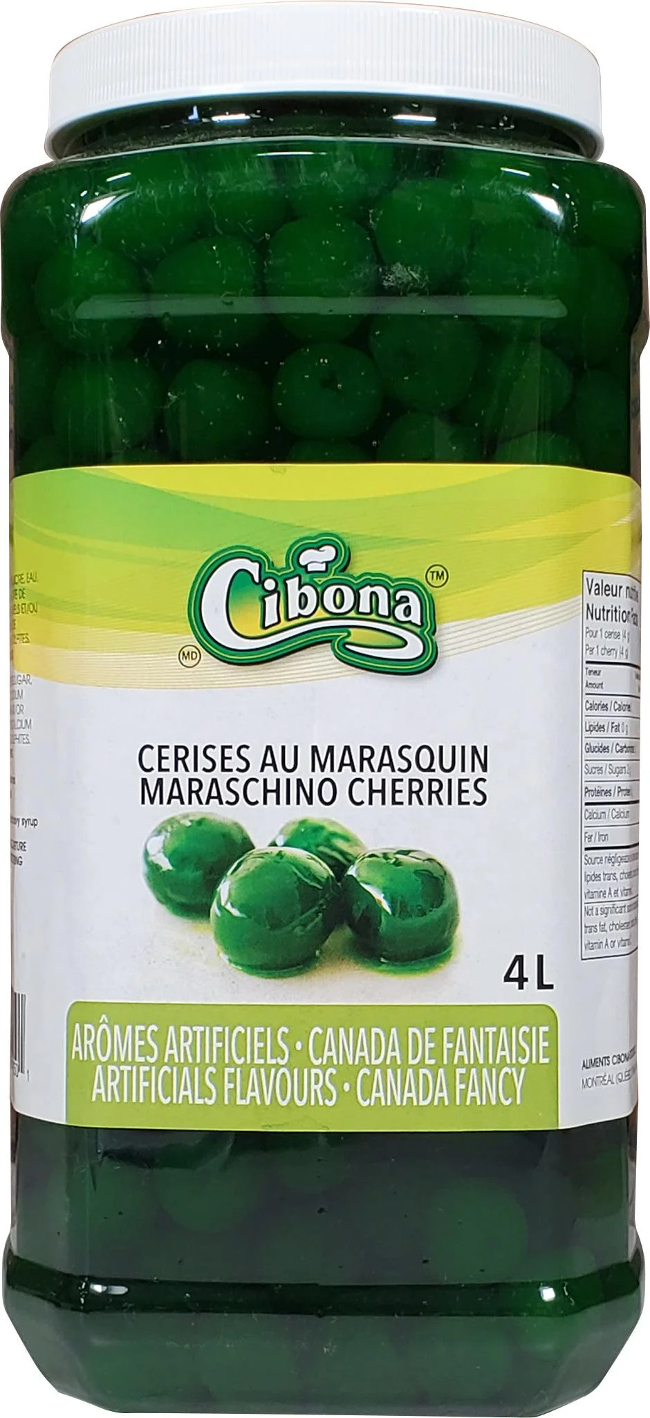 Cibona - Green Maraschino Cherry — Each (4 L)