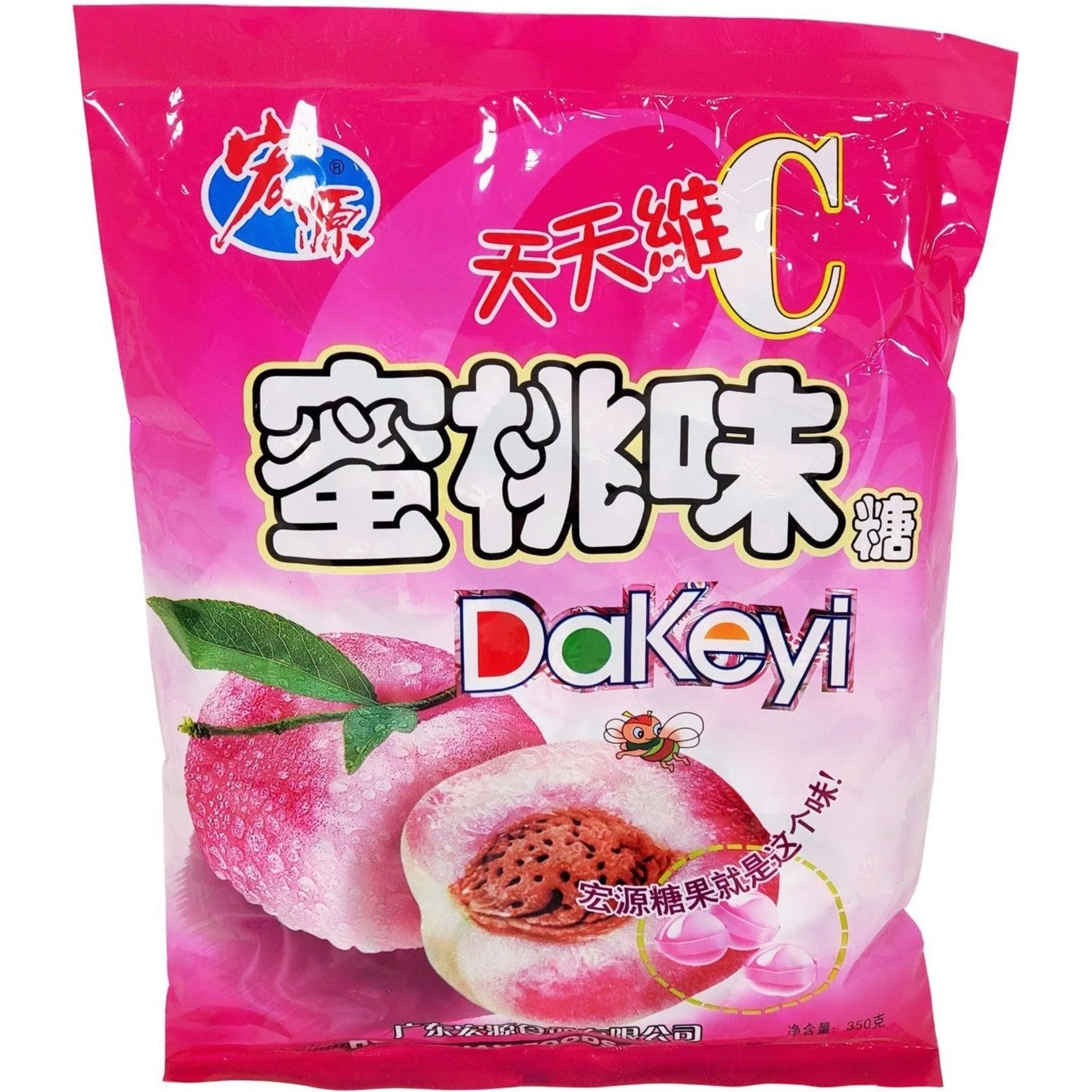 Hongyuan - Candy - Peach Fruit — Case (24 x 350 G)