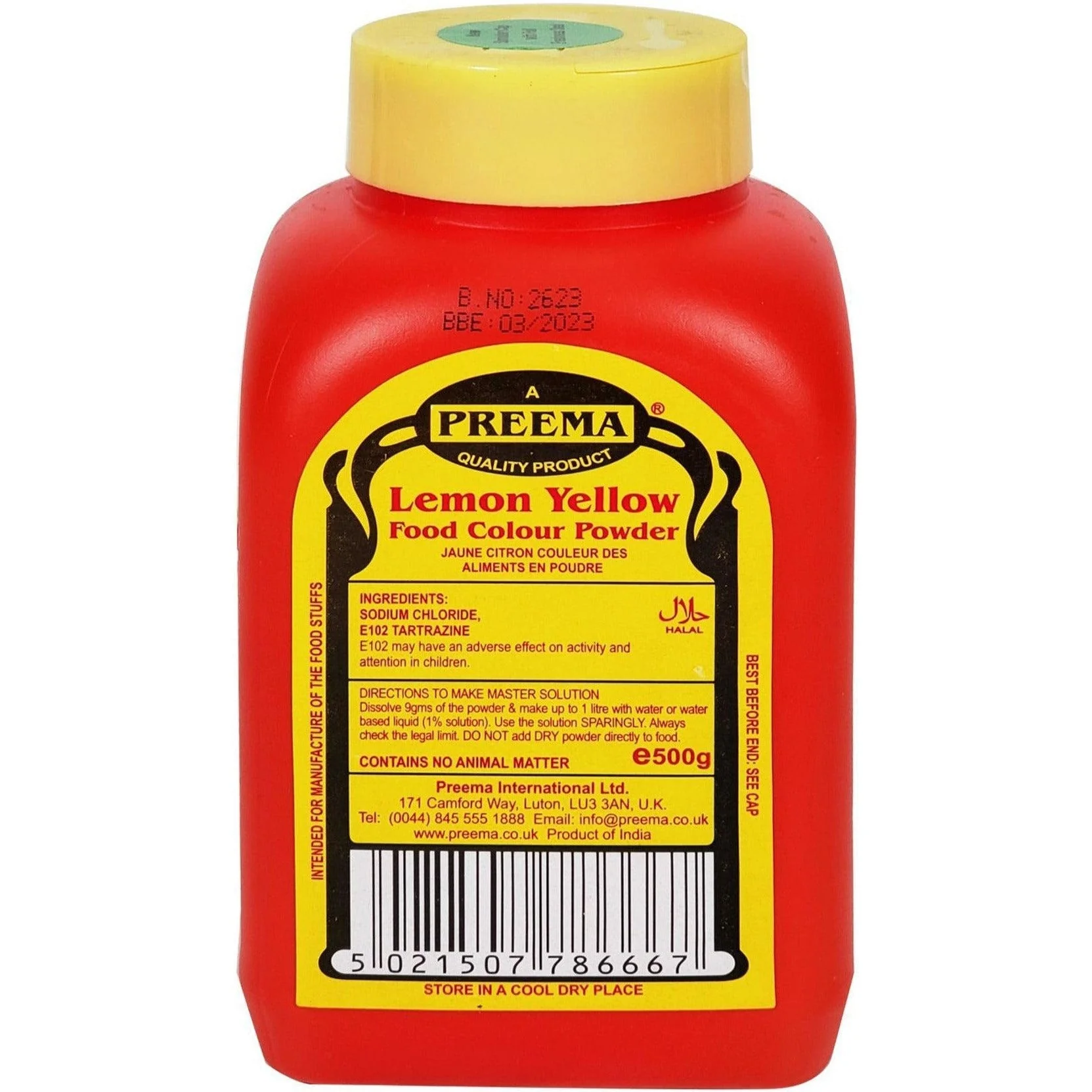 Preema - Lemon Yellow colour — Case (20 x 500 G)
