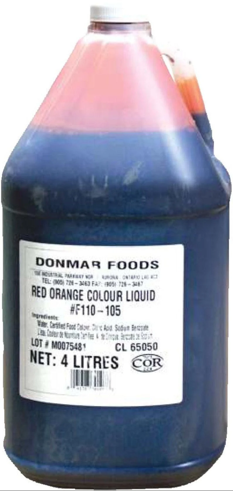 Donmar Liquid Food Colour - Red Orange — Each (4 L)