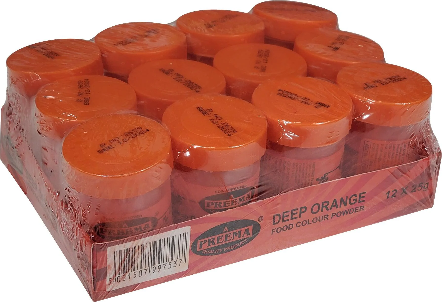 Preema - Food Colour - Deep Orange — Pack (12 x 25 G)