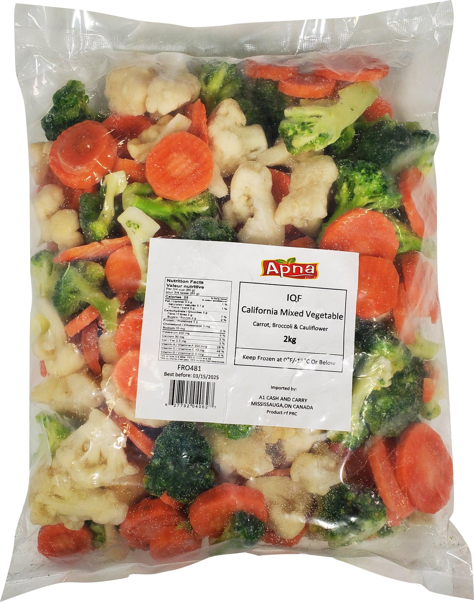 Apna - California Mixed Vegetables — Case (6 x 2 KG)