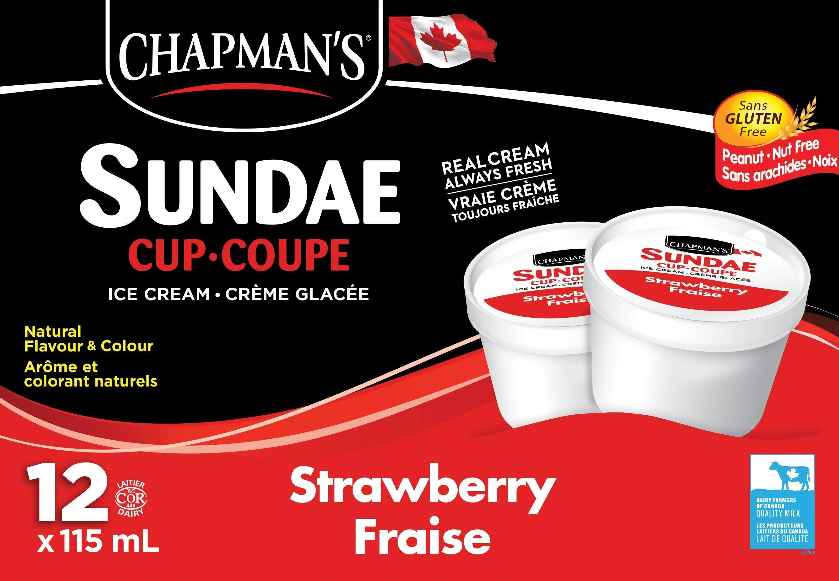 Chapman's - Thermal Cups Ice Cream - Strawberry — Case (2 x 12 x 115 ML)