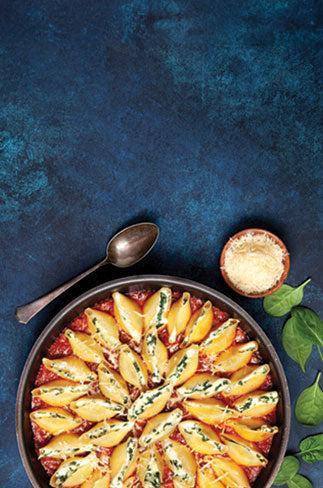 Villa Ravioli - Cooked - Stuffed Pasta Shells - Cheese & Spinach — Case (8 x 1 KG)
