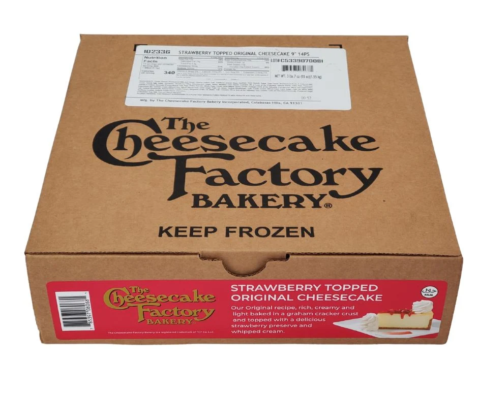 The Cheesecake Factory Strawberry Topped Original Cheesecake 9" Slice — Case (4 CT)