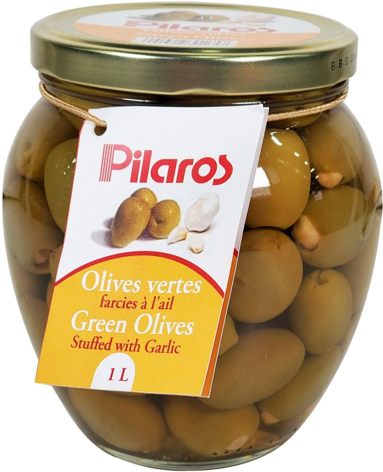 Pilaros - Olives - Garlic Stuffed - Green — Each (1 KG)
