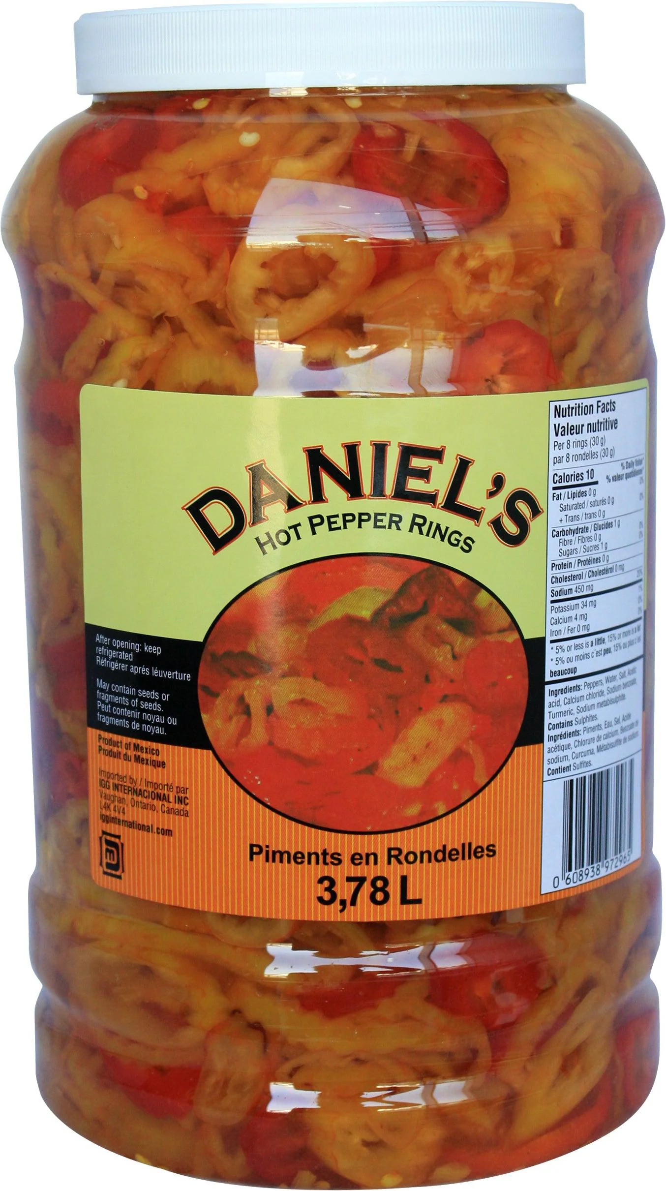 Daniel's - Hot Banana Pepper Rings — Case (4 x 3.78 L)