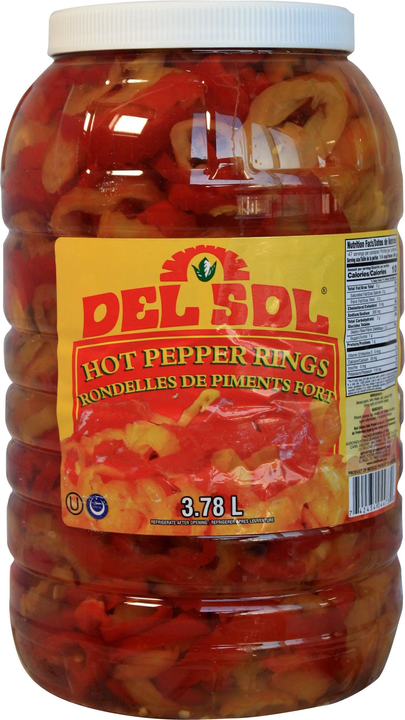 Delsol - Hot Banana Pepper Rings — Case (4 x 4 L)