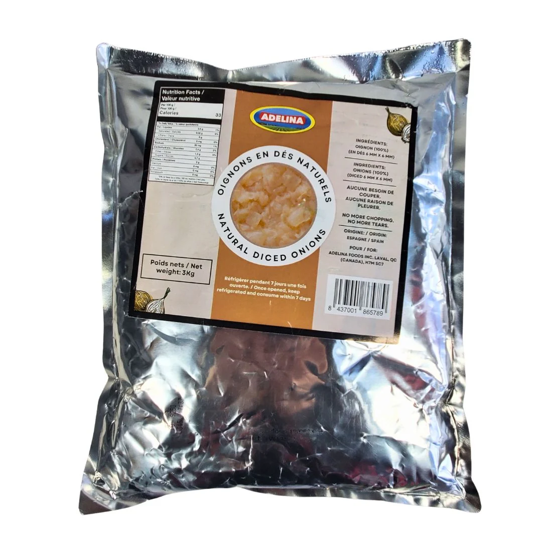 Adelina Natural - Cooked Onion - Diced 6x6 mm - 3kg — Case (5 x 3 KG)