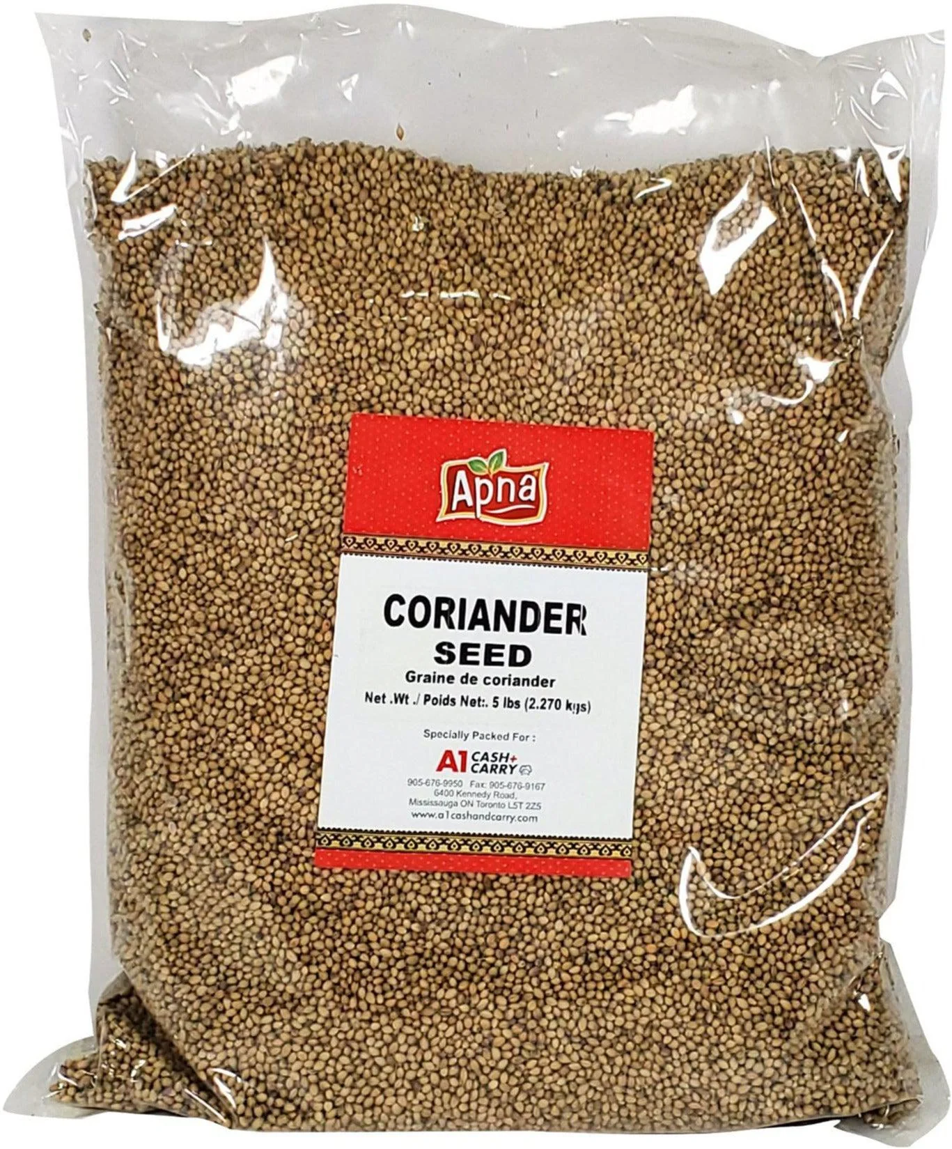 Apna - Coriander Seeds - Dhania Whole — Each (5 LB)