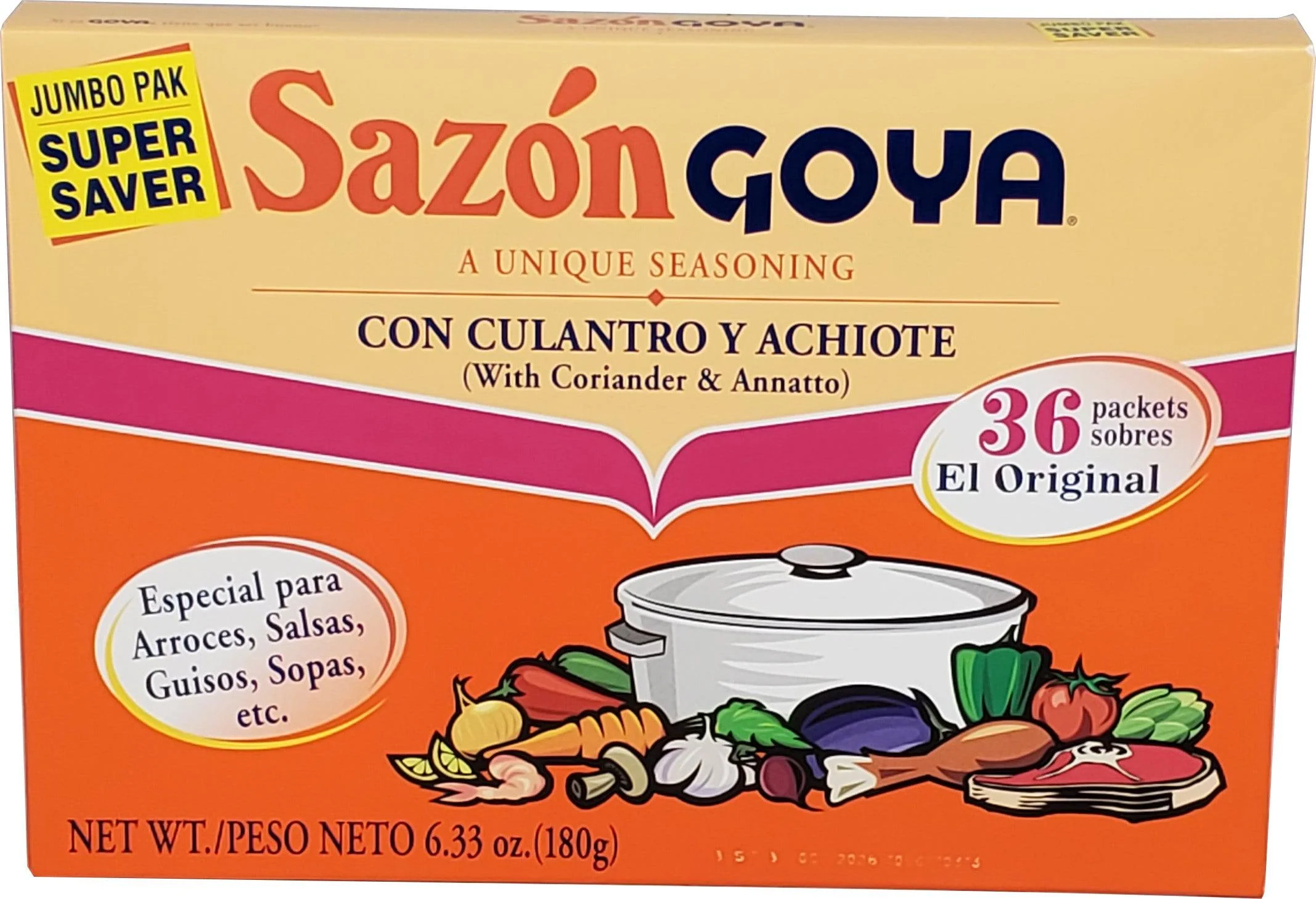 Sazon/Goya - Cilantro/Achiote - Jumbo — Case (15 x 180 G)