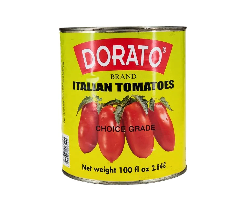 Dorato - Whole Peeled Italian Tomatoes with Basil — Case (6 x 100 OZ)