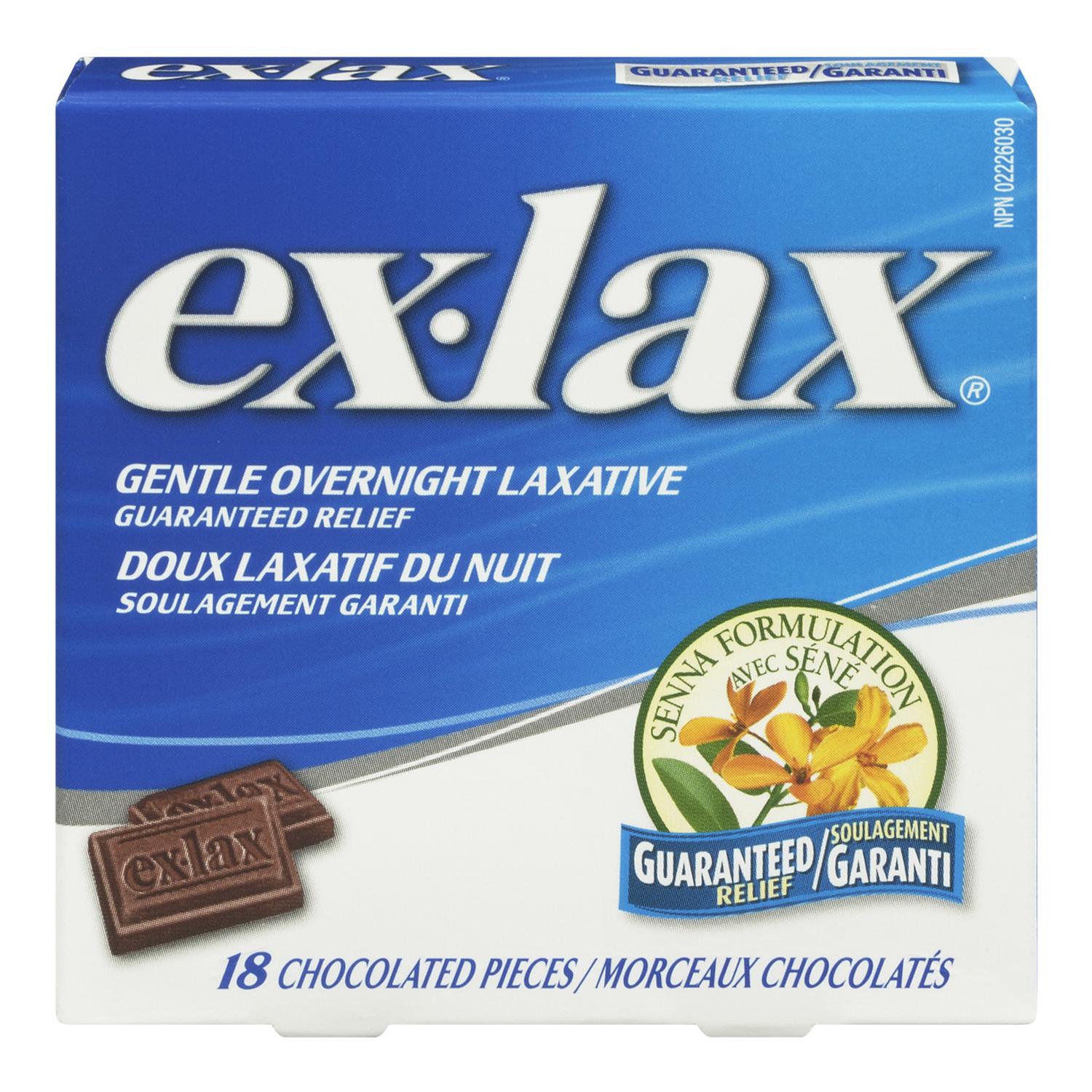 Ex Lax - Ex-Lax Overnight Relief Choc. 18EA