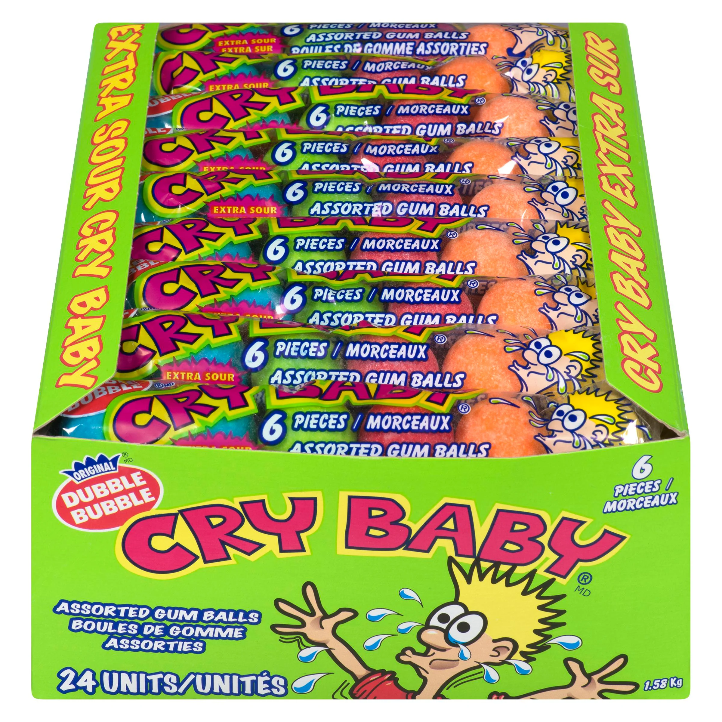 Dubble Bubble - Cry Baby Jumbo Gumballs 24x6EA