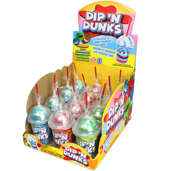 Dip N Dunks - Lollipop & Sour Powder Candy 12x47 GR