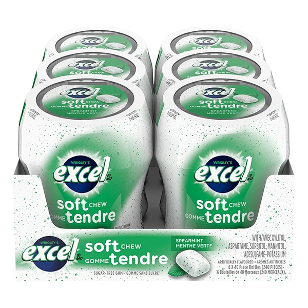 Excel - Soft Chew Bottles Spearmint 6x40 PC