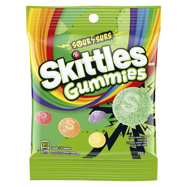 Skittles - Gummies Sour Peg 12x130 GR