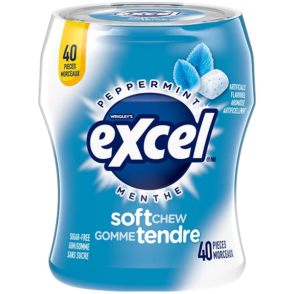 Excel - Soft Chew Bottles Peppermint Gum 4x6x40PC